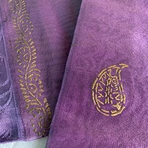 Two New Sheer Curtains - Embroidery & Gold prints